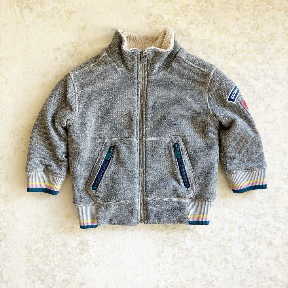 PLS READ Peek 2T National Parks Jacket Patches Gray Sherpa Lined Gender Neutral